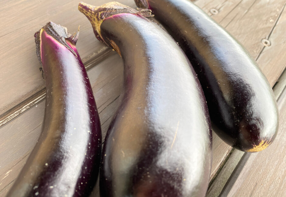 家庭菜園の秋茄子で簡単健康レシピ